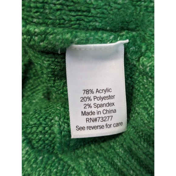 SO! EMERALD GREEN CABLE KNIT HOODIE SWEATER! SZ L - Picture 7 of 10